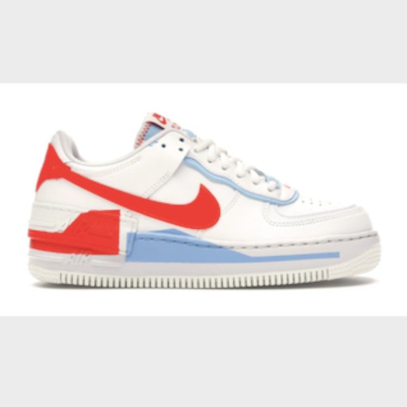 Nike AF1 Shadow SE Summit White/Team Orange/Psychic Blue - Picture 2 of 3